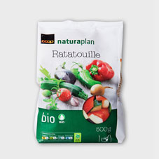 Coop-Tiefkühlverpackung Ratatouille Coop-Tiefkühlverpackung Ratatouille